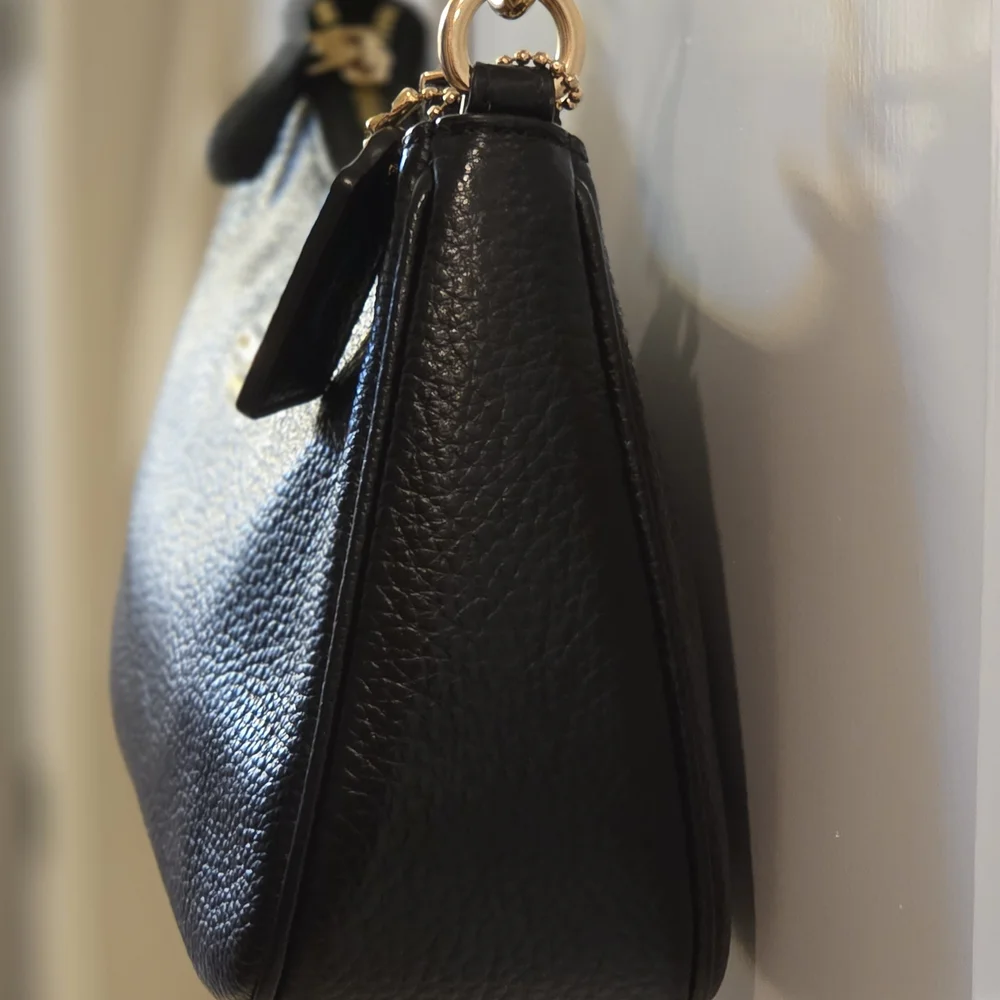 Coach Teri Black Leather Shoulder Bag - Picture 7 of 13